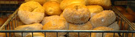 Freshly baked bagels at Rosenfeld's in Newton Centre, MA. Photo by Maggie Holtzberg.